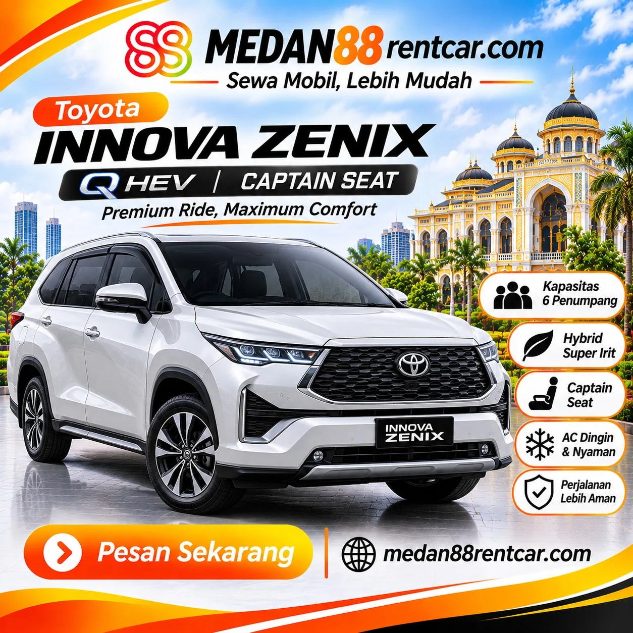 Sewa Innova Zenix Q Hev Captain Seat Medan — foto 1